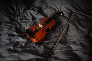 violin strings and bow
